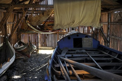 Norvège, Nordland, Iles Lofoten, Kabelvag - Storvagen, musée des Lofoten (Museum Nord-Lofotmuseet), le hangar à bateaux