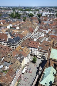 France, Bas Rhin, Strasbourg, old town listed as World Heritage by UNESCO, the Notre Dame Cathedral north facade and the place de la cathedrale