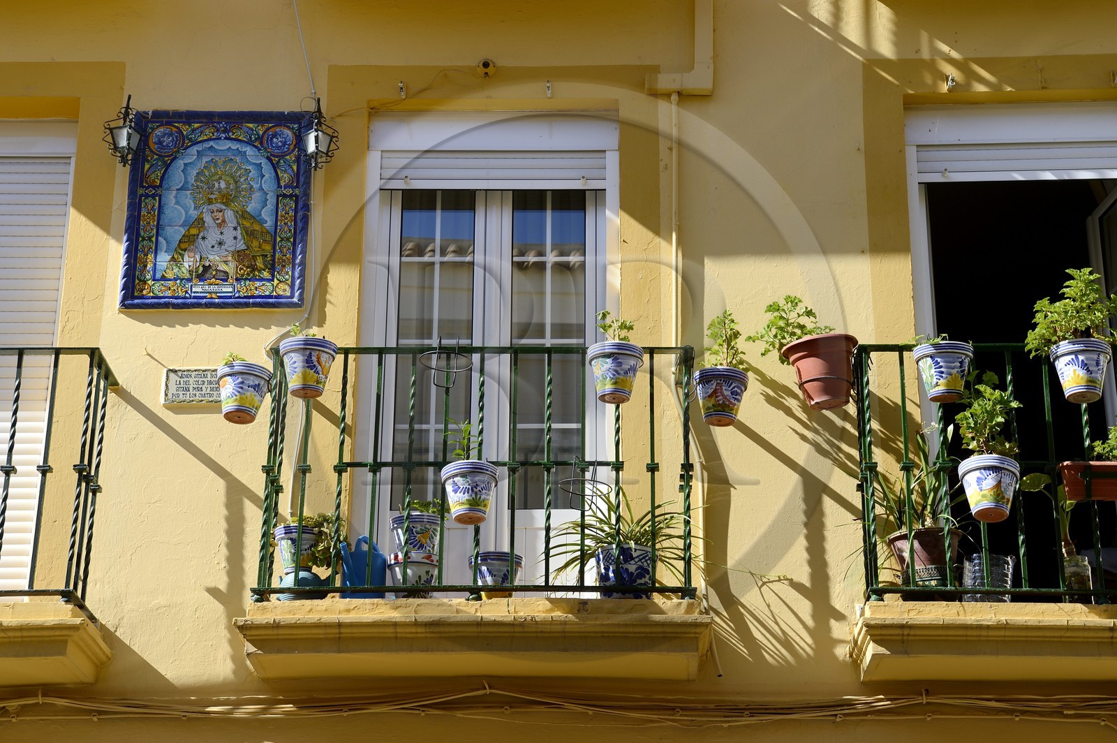 Espagne, Andalousie, Séville, quartier de la Macarena, calle Parras, facade de maison
