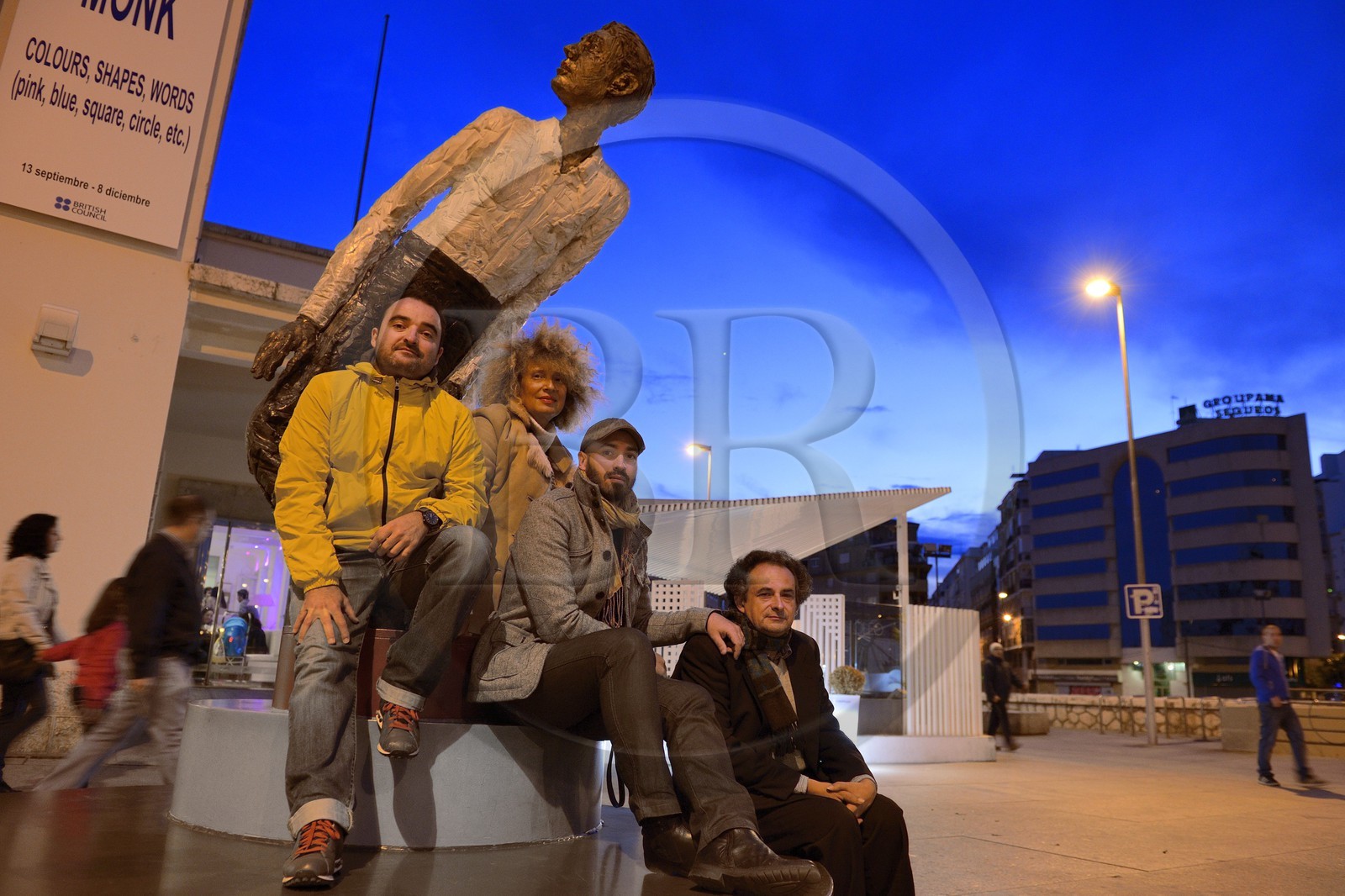 Espagne, Andalousie, Malaga, quartier Soho, centre d’art contemporain (CAC Malaga), quatre artistes de la scène locale de gauche à droite Javier Calleja, Owanto, José Luis Puche et Rafael Alvarado