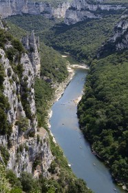 France, Ardeche, Ardeche Gorges, 30 km long from Vallon Pont d'Arc to Saint Martin d'Ardeche