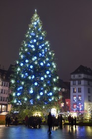 France, Bas Rhin, Strasbourg, old town listed as World Heritage by UNESCO, the big christmas tree on Place Kleber