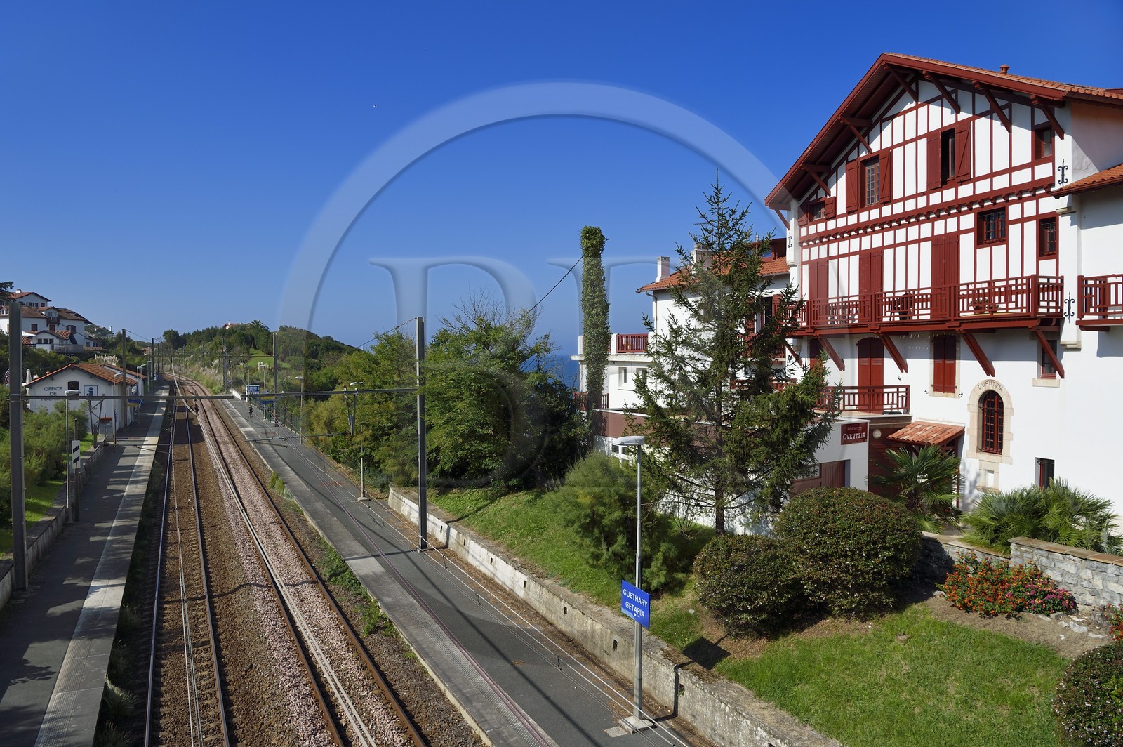 France, Pyrénées-Atlantiques (64), la côte du Pays-Basque, gare de Guéthary