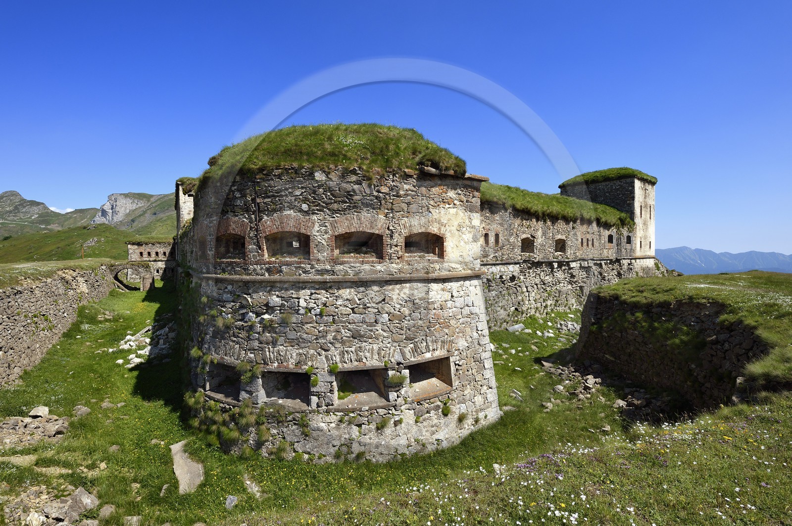 France, Alpes-Maritimes, the Central Fort at the Col (pass) de Tende (1871m), fortifications built by the Italians in 1881