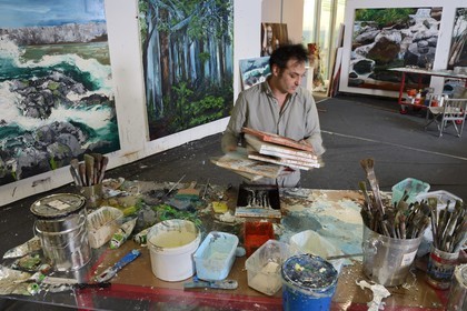 France, Val-d’Oise (95), Gonesse, atelier de l'artiste Fred Kleinberg au sein de l'entreprise Manutan