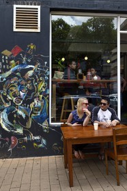 South Africa, Gauteng Province, Johannesburg, Braamfontein, Juta street restaurant