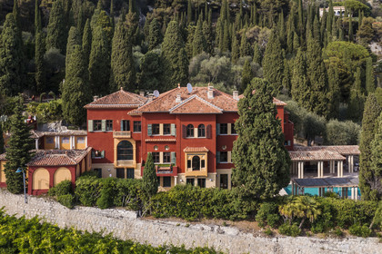 France, Alpes-Maritimes, Menton, Domaine des Colombieres, the villa (aerial view)