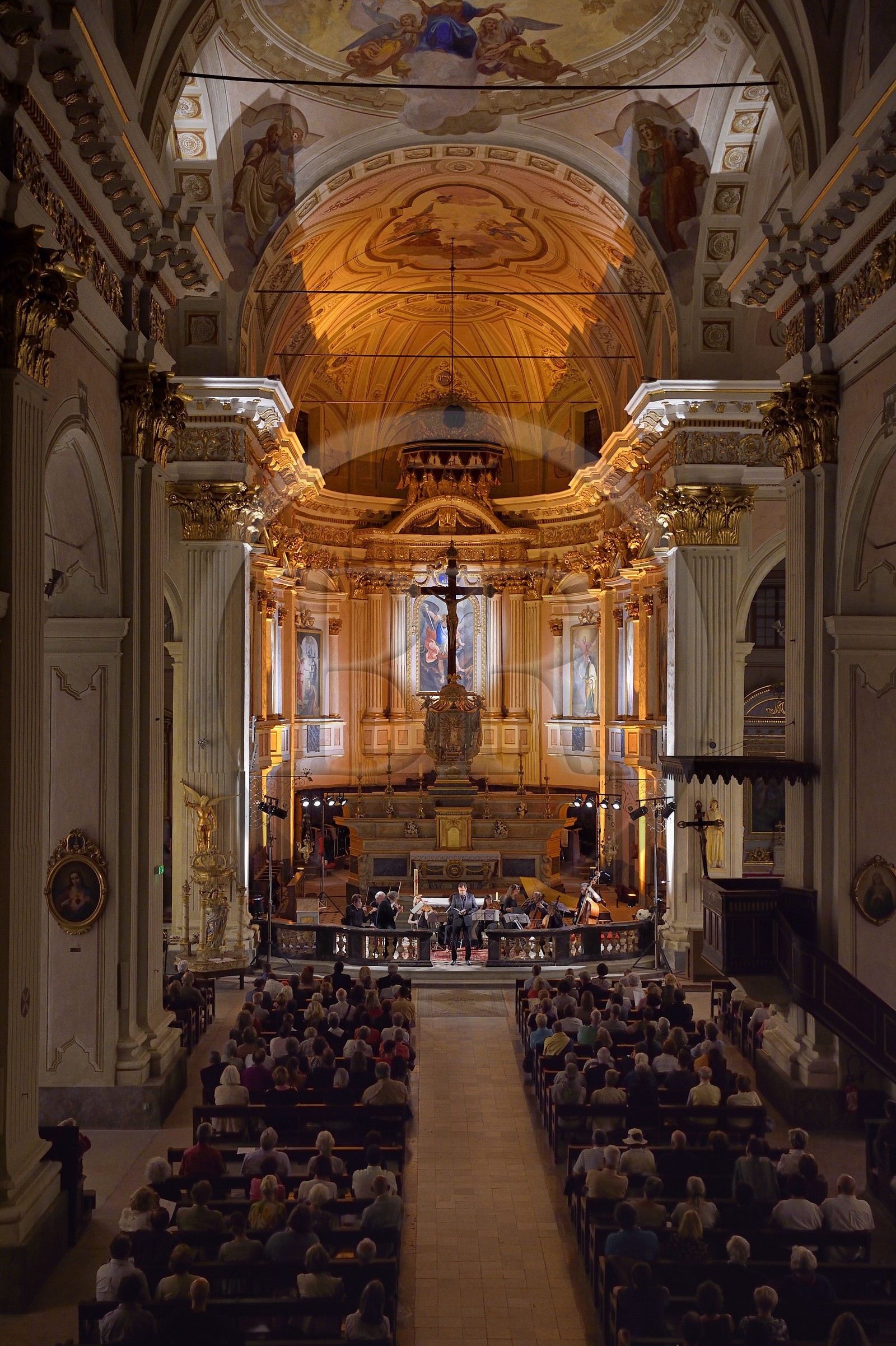 France, Alpes-Maritimes, Bevera Valley, Sospel, St. Michael Cathedral, BaroQuiales concert, annual festival of Baroque art