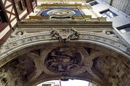France, Seine-Maritime, Rouen, the Gros Horloge is an astronomical clock dating back to the 16th century