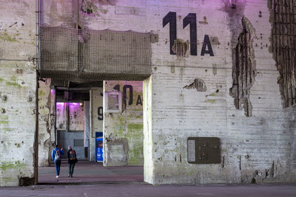 France, Loire-Atlantique (44), Saint-Nazaire, réhabilitation de la base sous-marine allemande construite lors de la dernière guerre mondiale et transformée en espace culturel