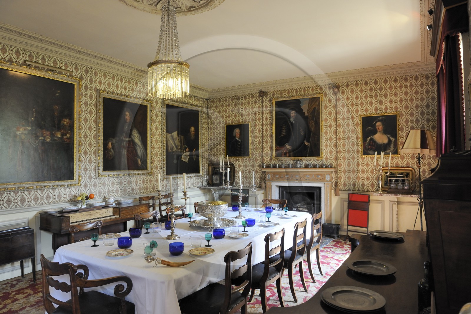 Royaume-Uni, Ecosse, région des Borders, vallée de la Tweed, le château de Traquair House, la salle à manger