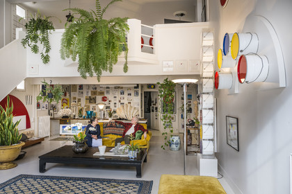 France, Paris, visual artist Jean-Pierre Raynaud in his studio apartment