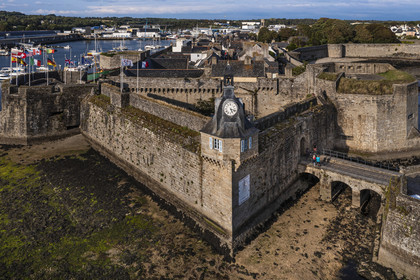 France, Finistere, Cornouaille, Concarneau, Ville Close (fortified town) (aerial view)