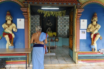 France, Reunion Island (French overseas department), Etang Saint Paul, the chemin du Tour des Roches, Tamil temple dedicated to Shiva