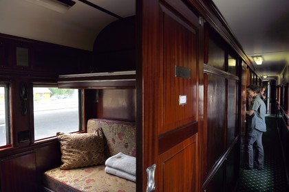 Namibia, Khomas region, Windhoek, the Shongololo express train, the sleeping car or sleeper, in the cabin