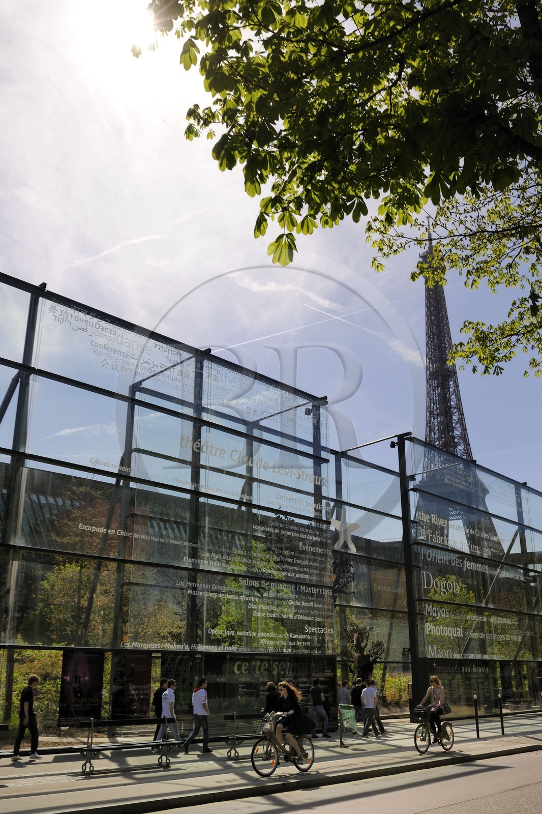 France, Paris (75), Musée du Quai Branly de l'architecte Jean Nouvel et la Tour Eiffel