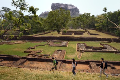 Sri Lanka, province centrale, district de Matale, Sigiriya, ville ancienne de Sigiriya classée patrimoine mondial de l'UNESCO, l'ancien palais forteresse du Rocher du Lion