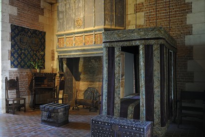 France, Loir-et-Cher (41), Vallée de la Loire classée Patrimoine Mondial de l'UNESCO, château de Chaumont-sur-Loire, chambre de Ruggieri
