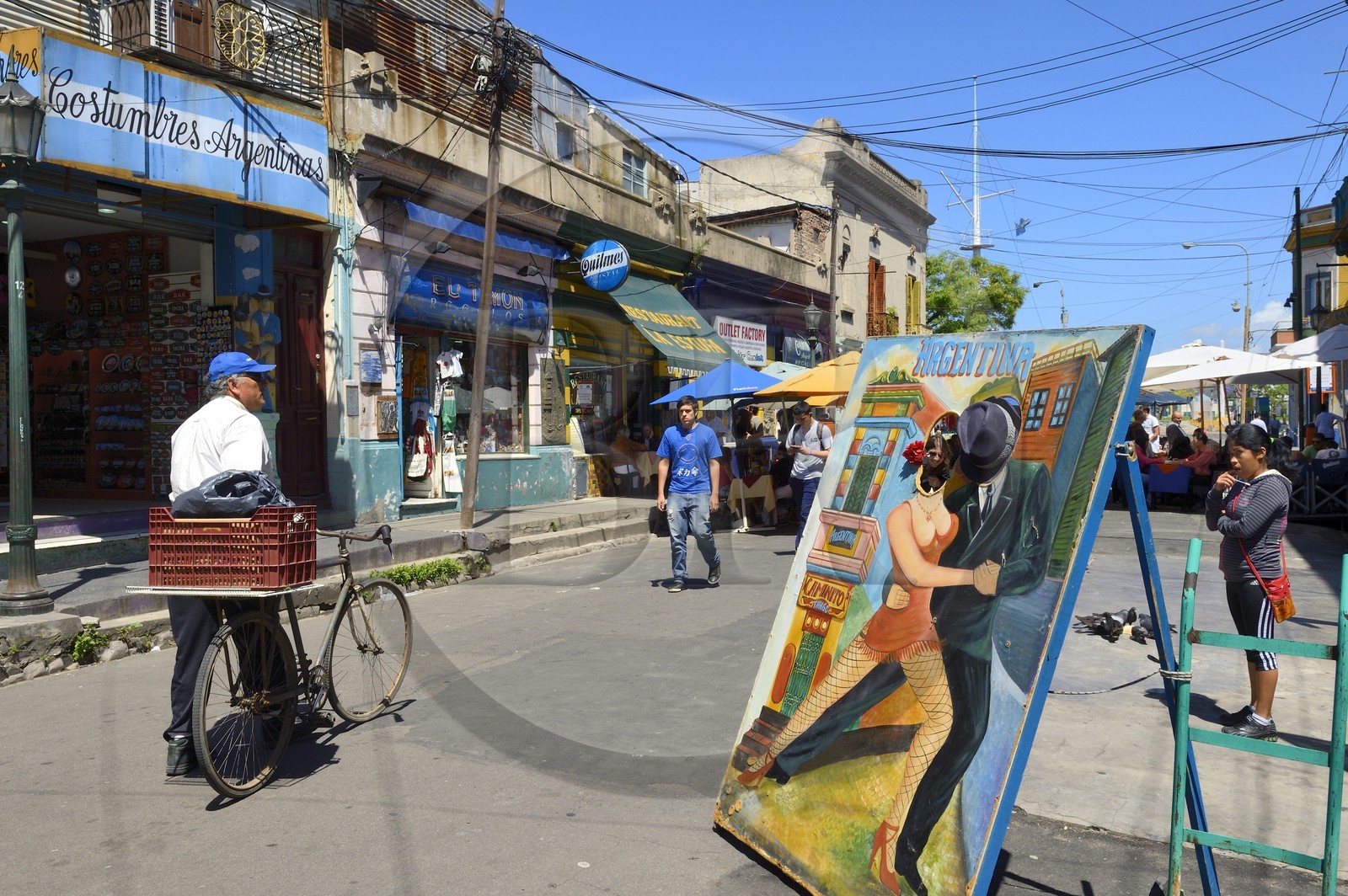 Argentine, Buenos Aires, quartier de La Boca, panneau pour photo souvenir tango rue du Dr del Valle Iberlucea