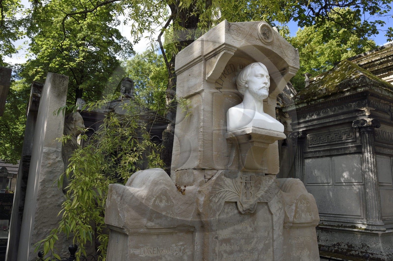 France, Paris (75), cimetière du Père-Lachaise, la tombe de Alfred de Musset