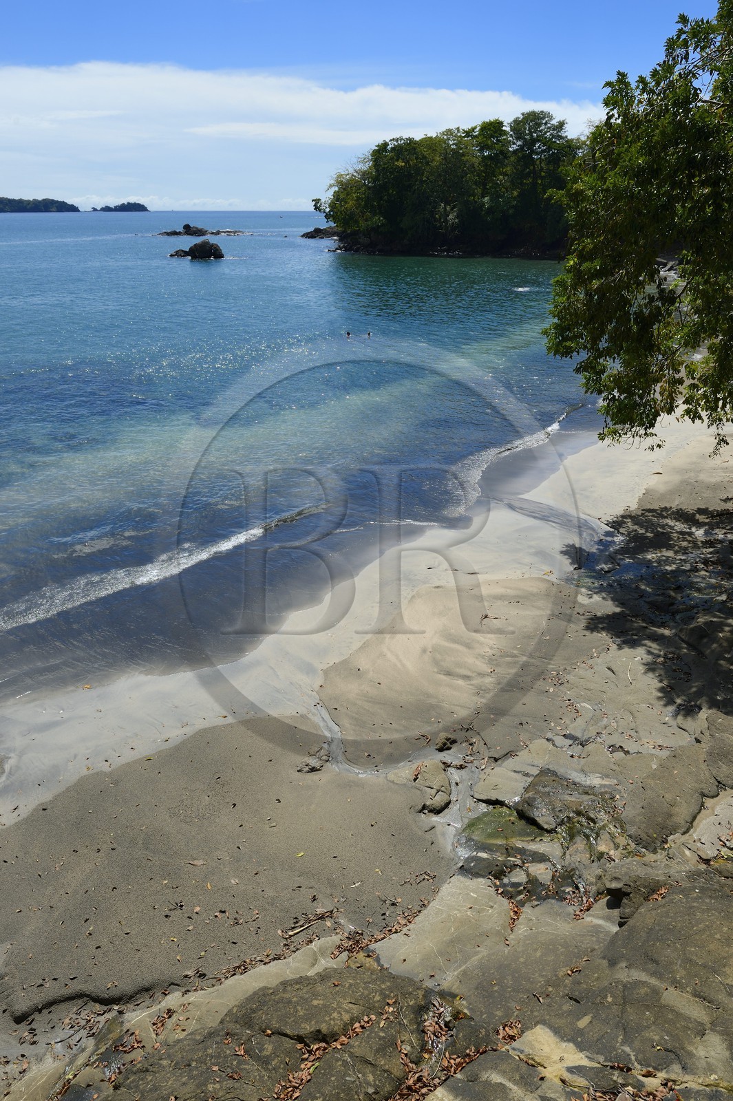 Panama, province de Chiriqui, Parc national marin du Golfe de Chiriqui, Isla Palenque, la plage de playa Primera