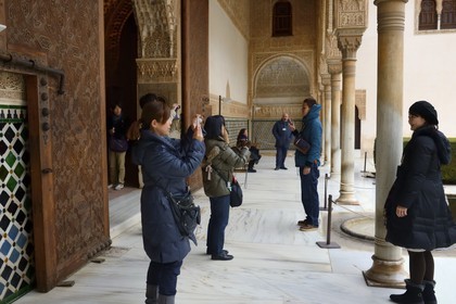 Spain, Andalusia, Granada, Alhambra Nasrid Palace, listed as World Heritage by UNESCO, Comares Palace, the Court of the Myrtles (Patio de los Arrayanes)