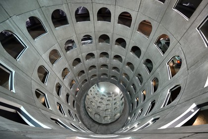 France, Rhone, Lyon,  Celestins square, the car park designed by Michel Targe, Daniel Buren and Jean-Michel Willmotte (1994)