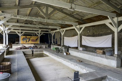 France, Finistère (29), Brest, la Saint Malo dans le vallon du Pontaniou en contrebas du plateau des Capucins dans le quartier de Recouvrance, lavoir de Pontaniou