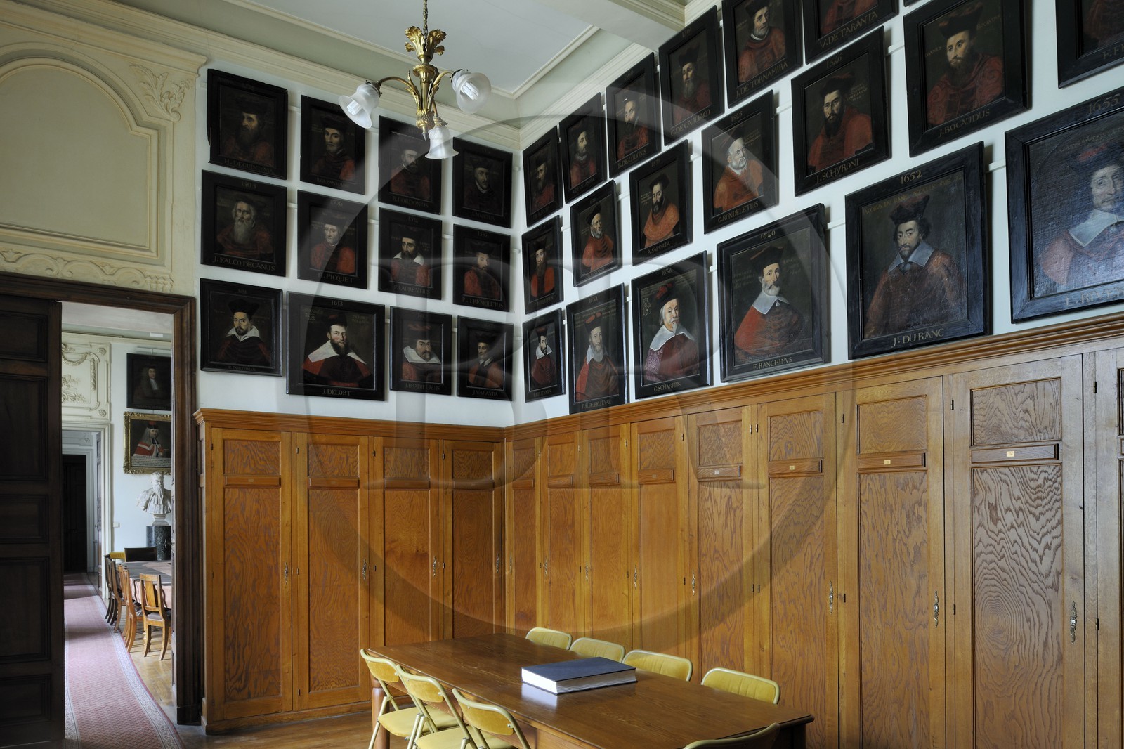 France, Hérault (34), Montpellier, centre historique, faculté de médecine, antichambre de la salle du Conseil, le vestiaire des professeurs