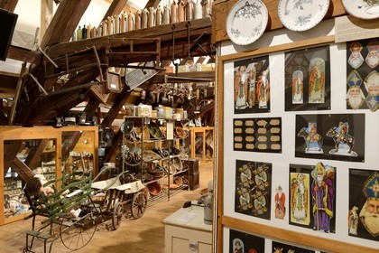 France, Bas Rhin, Gertwiller, museum and Gingerbread (Pain d'epices) factory Lips, color prints or images for gingerbread right