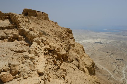 Israel, Negev Desert, Masada fortress, listed as World Heritage by UNESCO, overlooking the Dead Sea, the Snake Path and the remains of a Roman camp