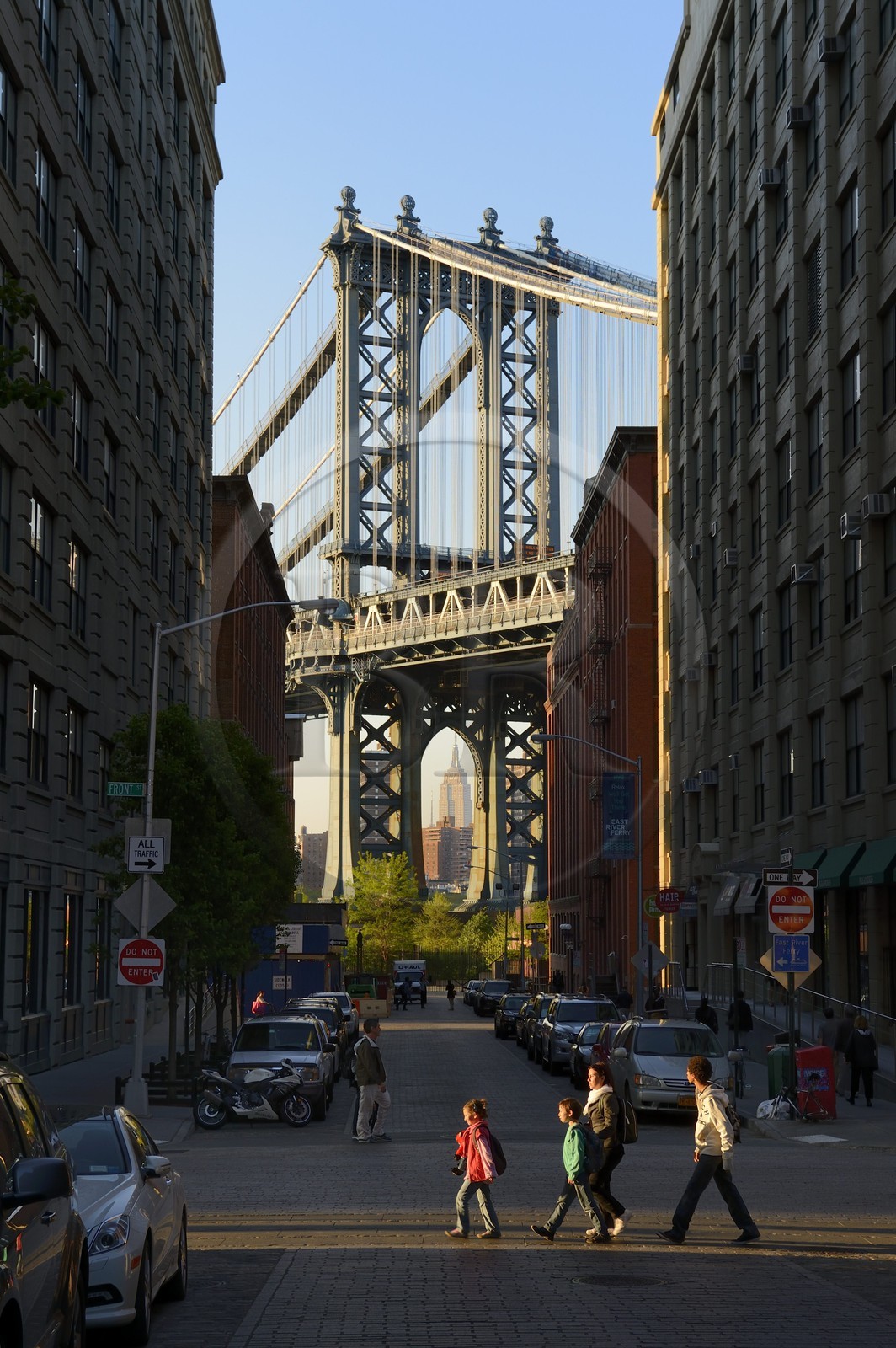 Etats-Unis, New York, Brooklyn, quartier Dumbo, le pont de Manhattan