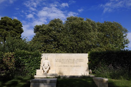 France, Hérault (34), Béziers, parc paysager du Plateau des Poètes, monument hommage à Jean Moulin