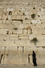 Israel, Jérusalem, ville sainte, vieille-ville classée Patrimoine Mondial de l'UNESCO, Mur des Lamentations ou mur occidental faisant partie des murs de soutènement de l'esplanade du Temple construite par Hérode Ier le Grand