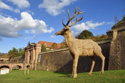 France, Haut-Rhin (68), Neuf-Brisach, ville fortifiée par Vauban, classée Patrimoine Mondial de l'UNESCO, la Porte de Colmar au nord-ouest