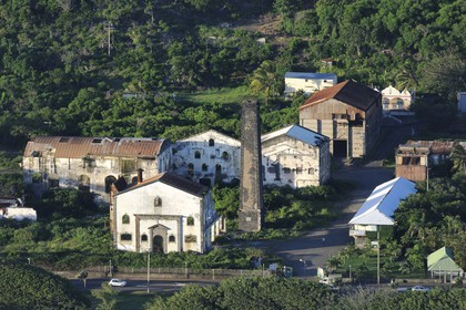 France, Reunion island (French overseas department), former Sugar refinery of Grand-Bois (aerial view)