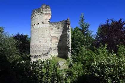 France, Dordogne, White Perigord, Perigueux, district of La Cité or also of Vesone, Roman ruin of the Vesone tower (Vesunna)