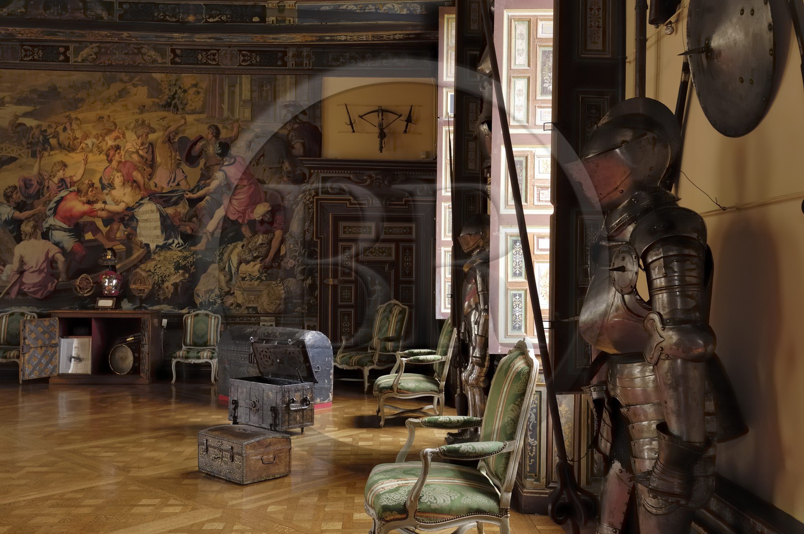 France, Loir-et-Cher (41), château de Cheverny, la salle d'armes
