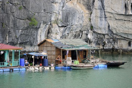 Vietnam, Quang Ninh Province, Halong Bay, listed as World Heritage by UNESCO, fishing floating village of Vong Vieng