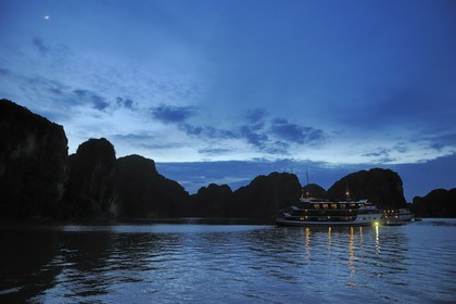 Vietnam, Quang Ninh Province, Halong Bay, listed as World Heritage by UNESCO, Bahya cruises luxury junk