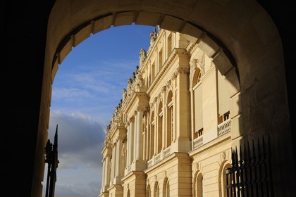 France, Yvelines, Chateau de Versailles, listed as World Heritage by UNESCO, facade of the Queen's apartments