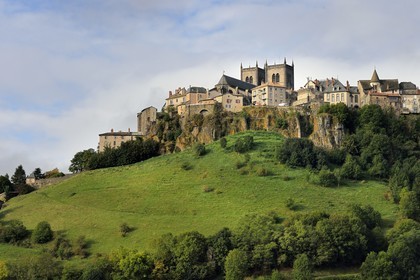 France, Cantal, Saint Flour, the upper town is located on the Planeze, a large volcanic plateau in Cantal
