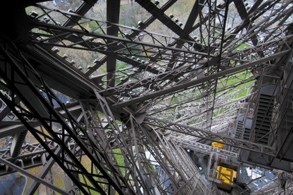 France, Paris (75), la Tour Eiffel, les ascenseurs