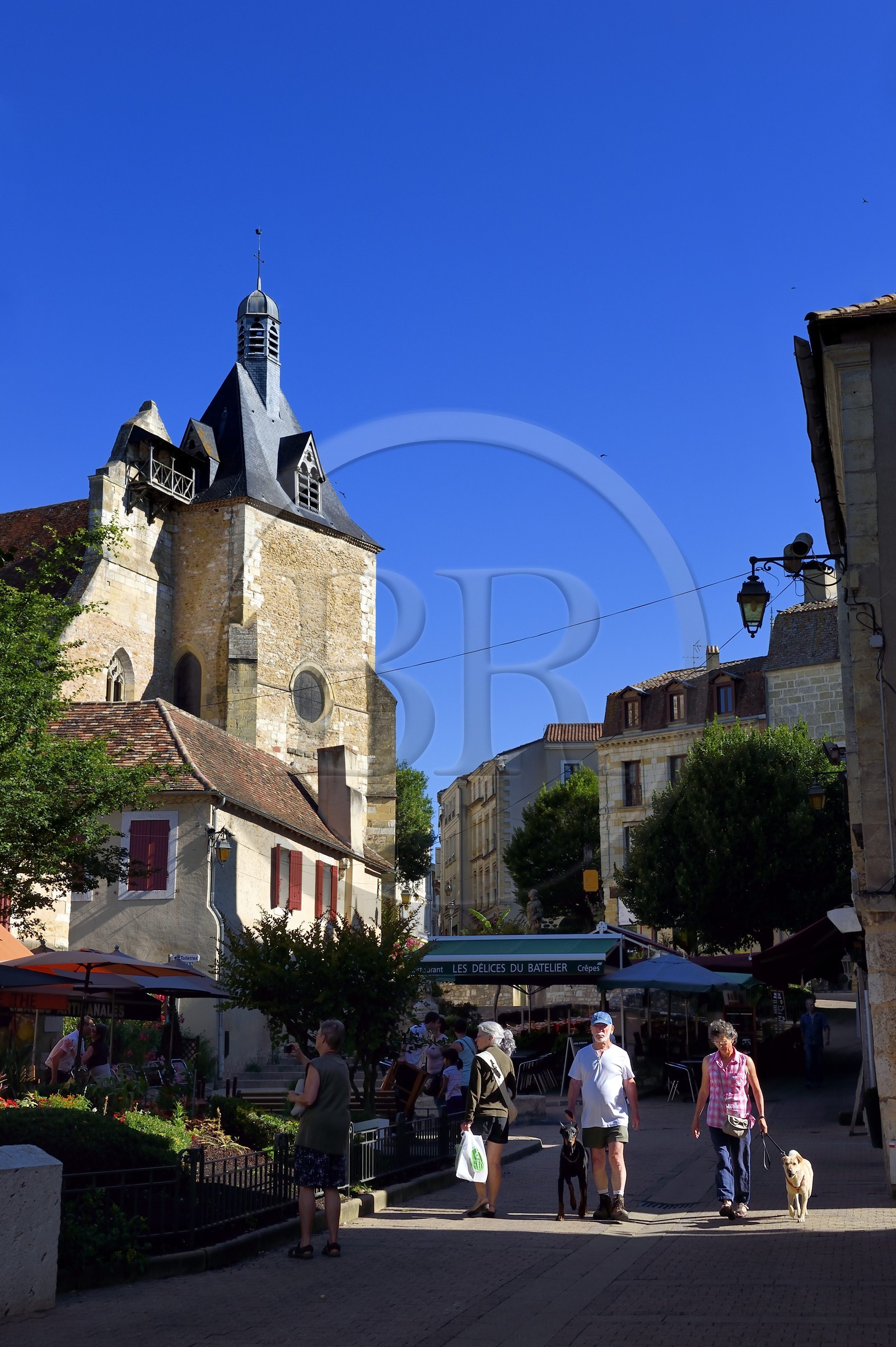France, Dordogne (24), Périgord Pourpre, Bergerac, place Pélissière, église Saint Jacques