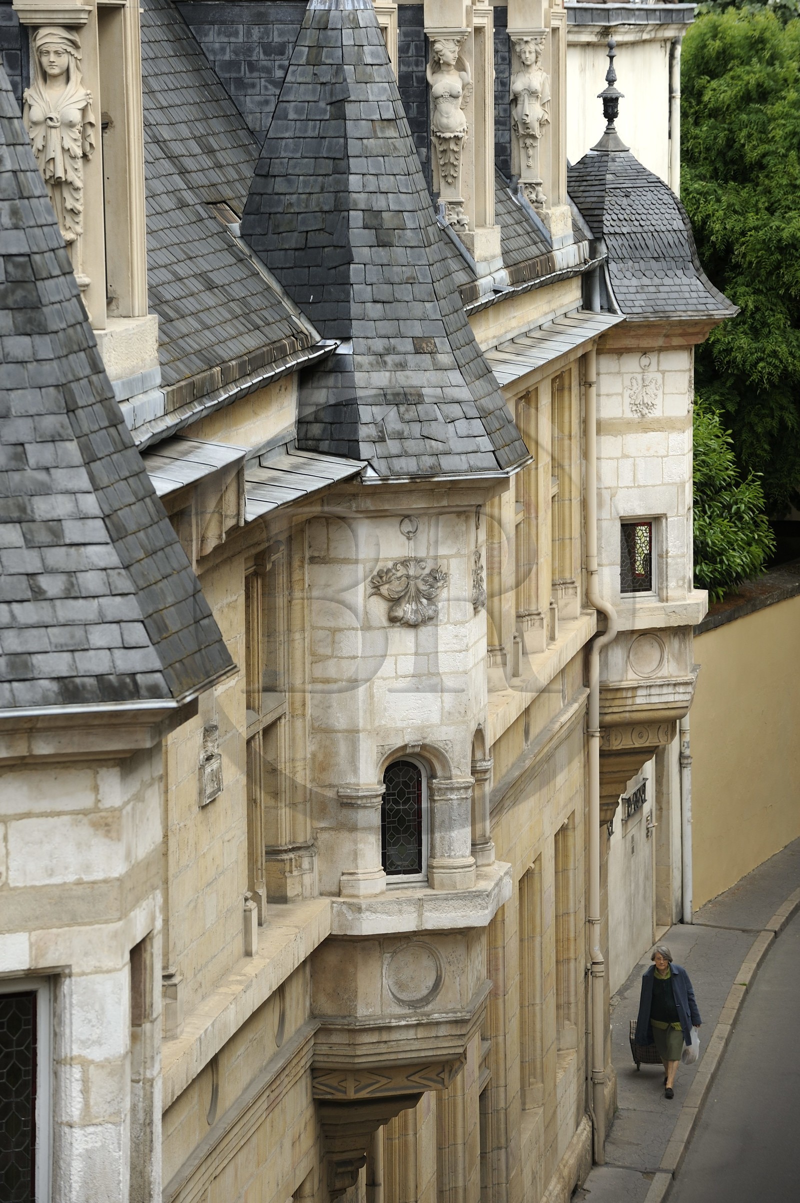 France, Côte d'Or (21), Dijon, arrière de l'Hôtel particulier Chissey-Varanges au 21 rue Vauban