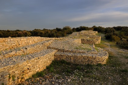 France, Herault, near Lunel, Oppidum of Ambrussum on the Via Domitia, surrounding wall of the third century BC cleared on 650 meters and flanked by twenty-five towers