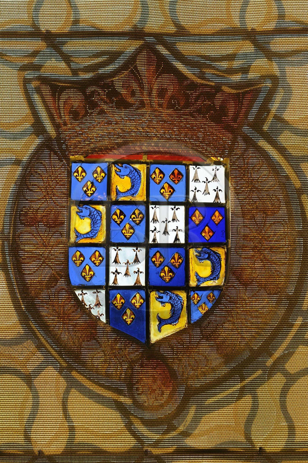 France, Loir et Cher, Loire Valley, listed as World Heritage by UNESCO, Chaumont sur Loire castle, stained glass window