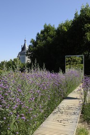 France, Loir et Cher, Loire Valley, listed as World Heritage by UNESCO, Chaumont sur Loire castle, International Festival of the Chaumont gardens, installation Five for one