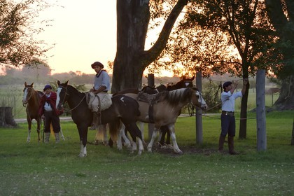 Argentine, province de Buenos Aires, San Antonio de Areco, gauchos dans l'estancia La Bamba de Areco