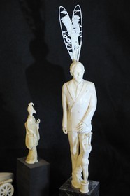 France, Seine-Maritime, Dieppe, realizations of the ivory sculptor Philippe Ragault in his workshop